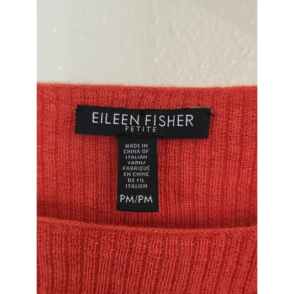 Eileen Fisher Bundle 2 Sweaters Size PM Merino Wool Organic Cotton Orange READ - Picture 4 of 9